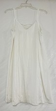 Vtg 80 s Vanity Fair Silky Off White Nylon Long Cami Top Whimsical Sz 38/44 Sz18