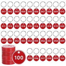 Giantree 1-100 Number Tags, Aluminum Alloy Numbered Key Tags with Metal Rings...