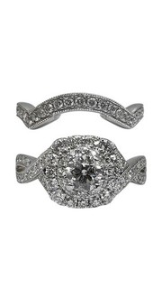 Neil Lane GIA 14K 0.30Ct H I2 Round DIA Wedding Ring & Band Set Sz 5.5 4.1 dwt