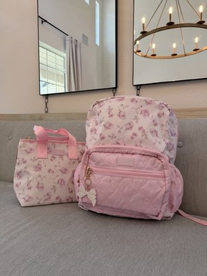 NEW LoveShackFancy x Target Yoobi Ribbon Rosa Backpack + Lunch Bundle NWT 