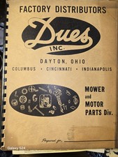 DUES MOWER AND MOTOR PARTS DIV FACTORY DISTRIBUTORS DAYTON OHIO CATALOG ADVERT