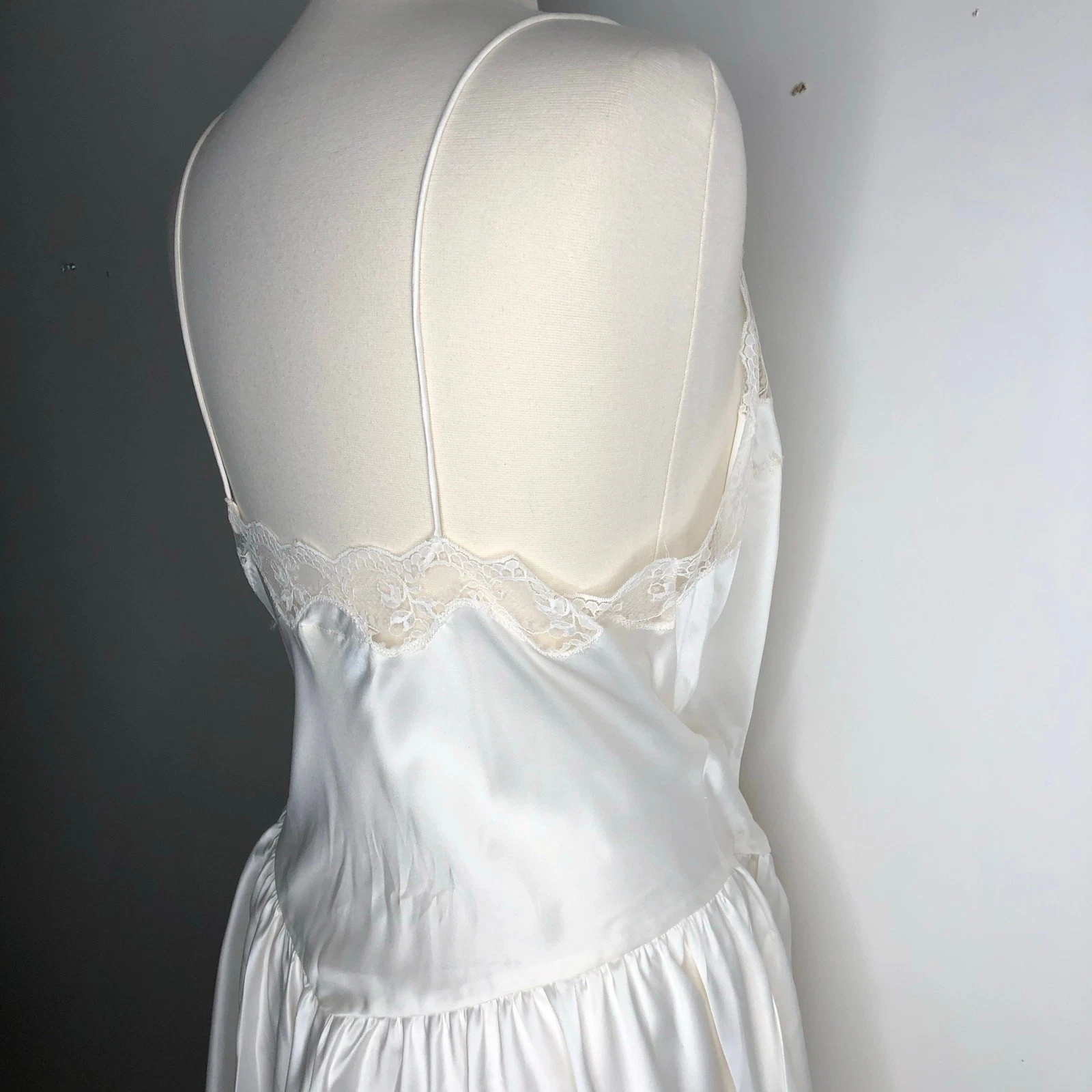 UNDERCOVER Abito slip midi vintage Victoria's Secret bianco etichetta corona vita bassa L