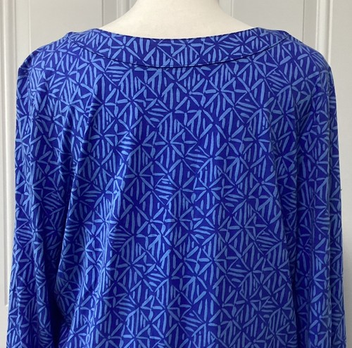 Lilly Pulitzer Women’s Alba Blue Print V-Neck 3/4 Sleeve Dress Size Large - Picture 6 of 18