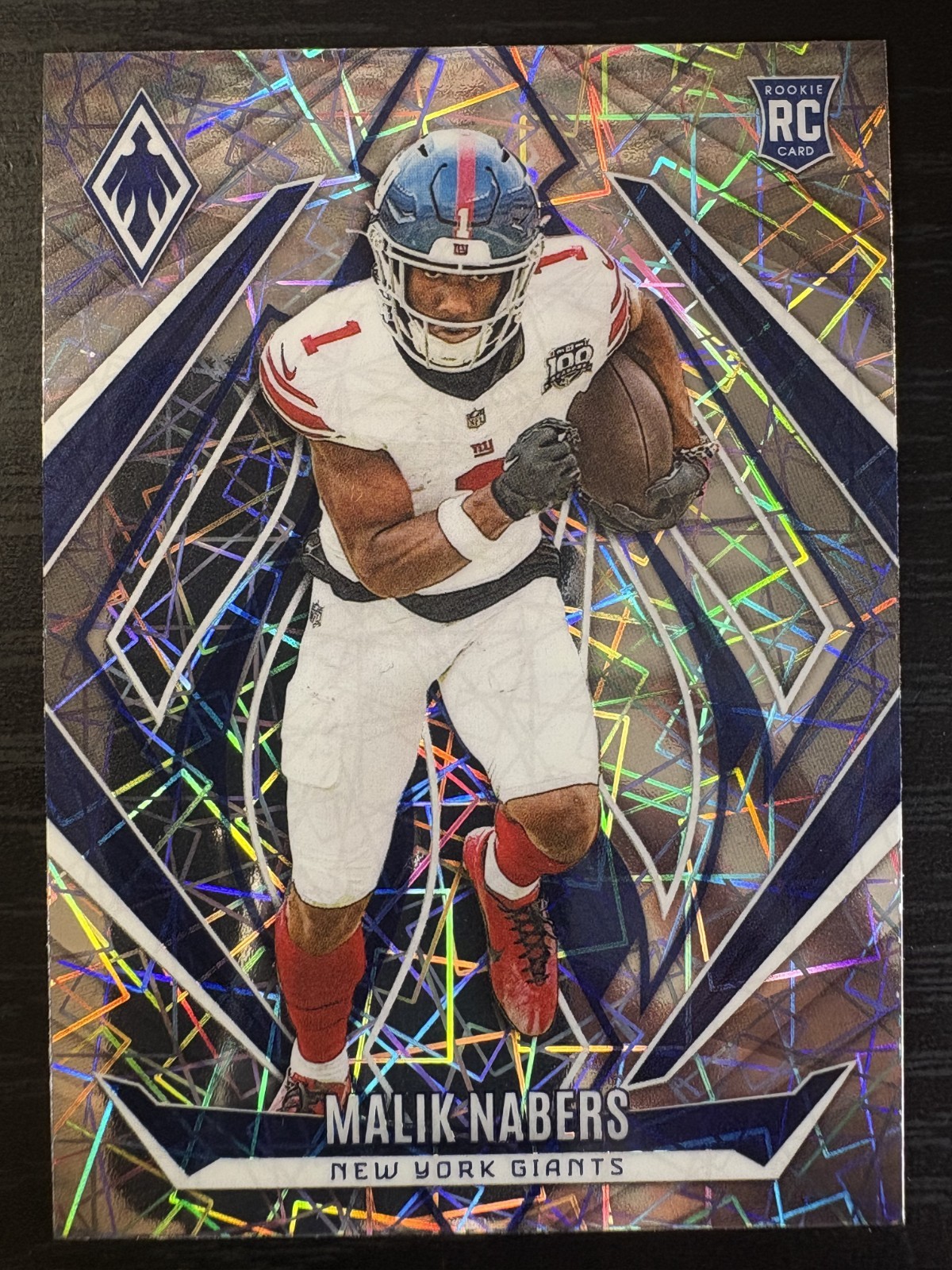 2024 Panini Phoenix Malik Nabers Rookie Silver Lazer Prizm #221 (RC) Giants