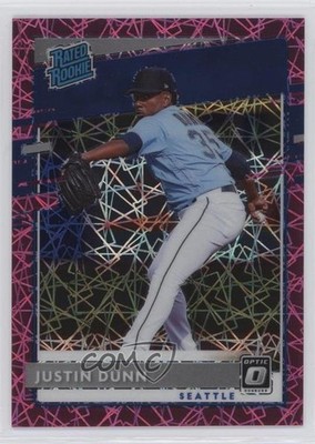 2020 Donruss Optic Rated Rookies Pink Velocity Prizm Justin Dunn Rookie RC 00u2