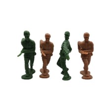 Lot of 4 Greenbrier Plastic Army Men Toy Soldiers 4in Large Military Figures
