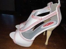 HERSTAR Baseball Themed Stilettos High Heels Size 8.5 - Unique & Fun Ballgame