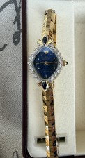 VTG Jules Jurgensen Diamond & Sapphire Ladies Quartz Watch with Box