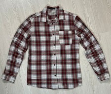 Jack Jones Originals Men's Medium Red Plaid Flannel Shirt Long Sleeve Cotton