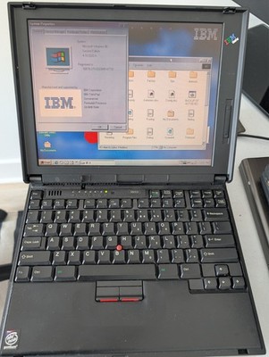 Retro IBM ThinkPad 380XD, Windows 98SE,  Pentium, 64MB, 20GB HDD, Charger