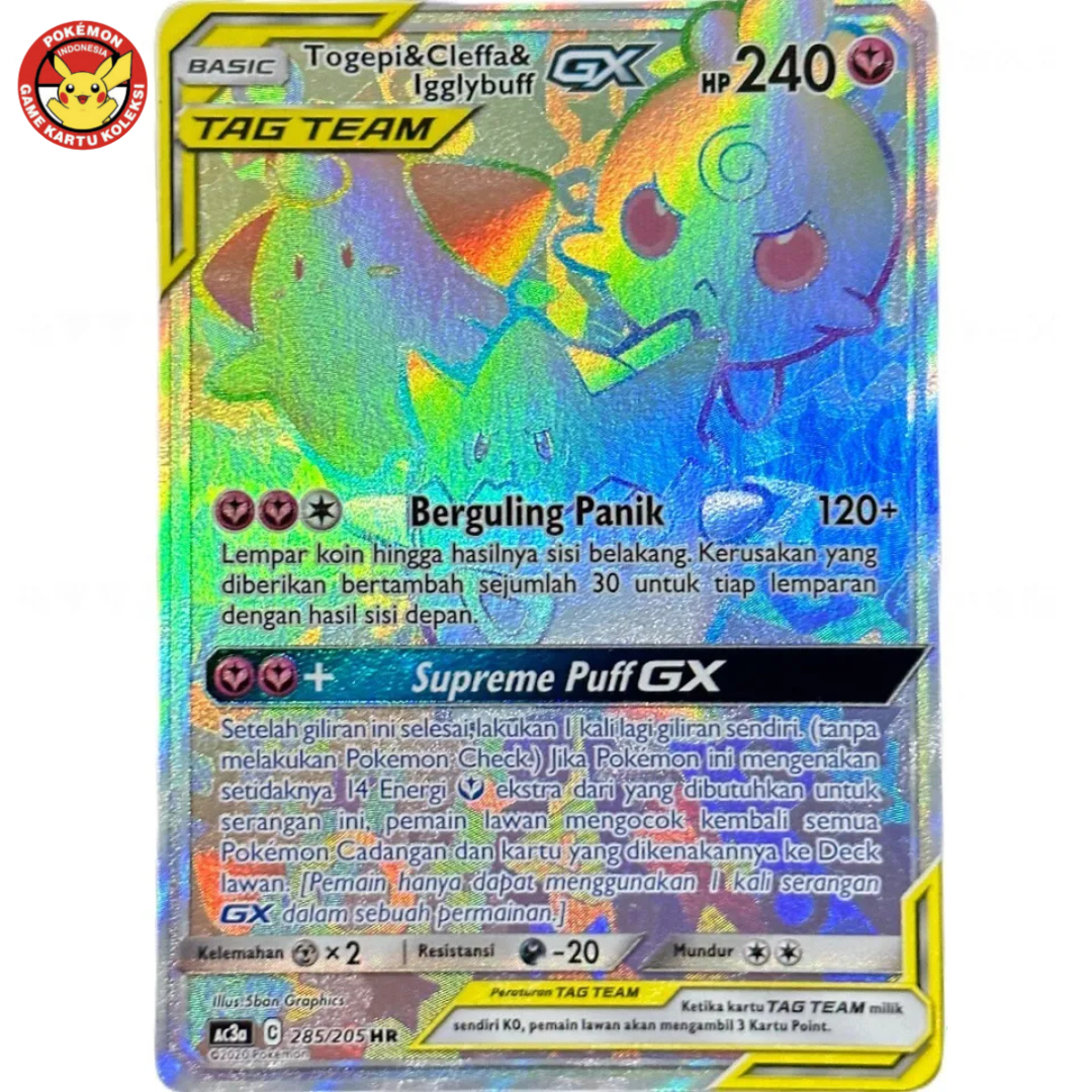 Togepi Cleffa Igglybuff GX AC3a 285/205 HR Rainbow Hyper Rare