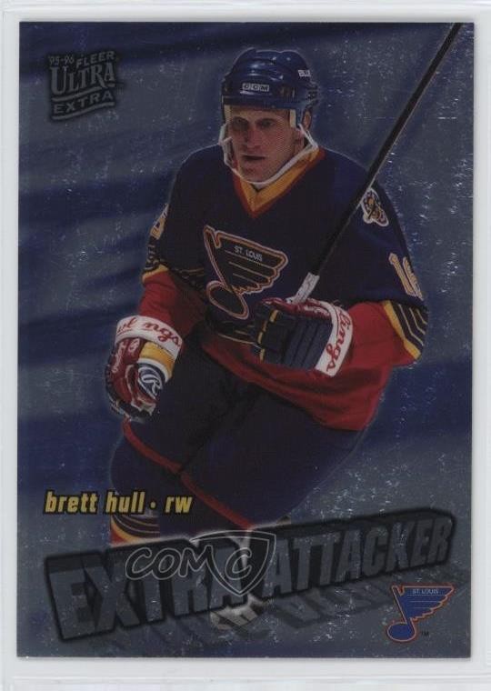 1995-96 Fleer Ultra Extra Extra Attacker Brett Hull #8 HOF 18g5