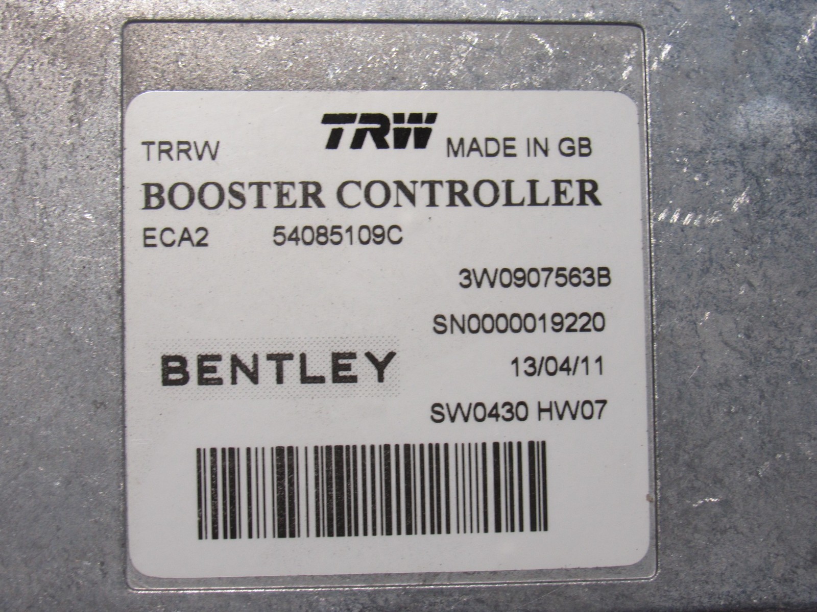 Bentley Continental GT 2012 Adaptive Cruise Computer Control Module Unit 11-18 ;