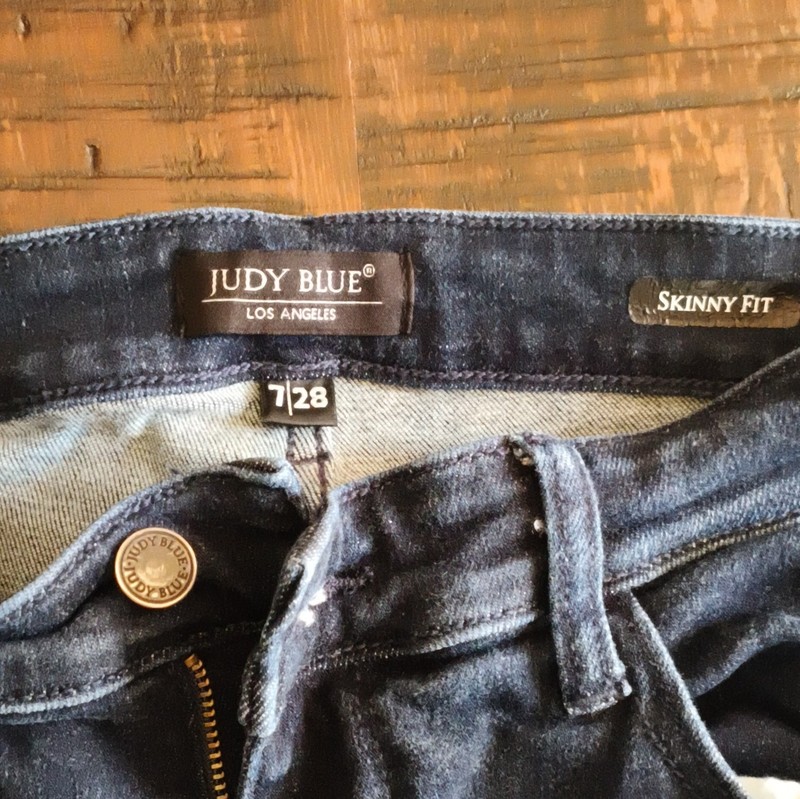Judy Blue Women’s Blue Denim Skinny Jeans Dark Wash Mid Rise Stretch 5-Pocket