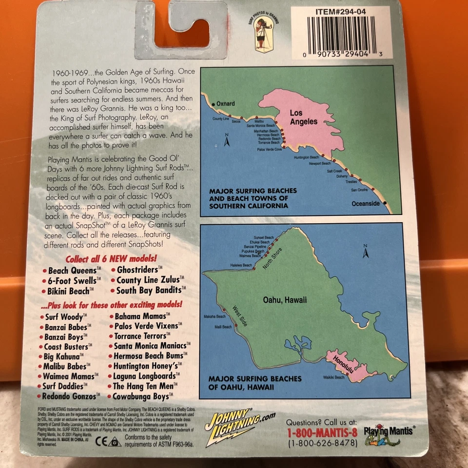 Johnny Lightning Surf Rods 2001 6 pies olas coleccionables diecast Foto 3 de 4