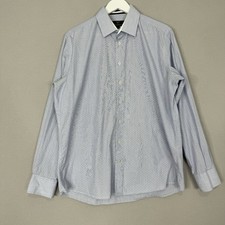 Versace 19-69 Abbigliamento Sportivo Srl Mens Dress Shirt Large Blue Polka Dot