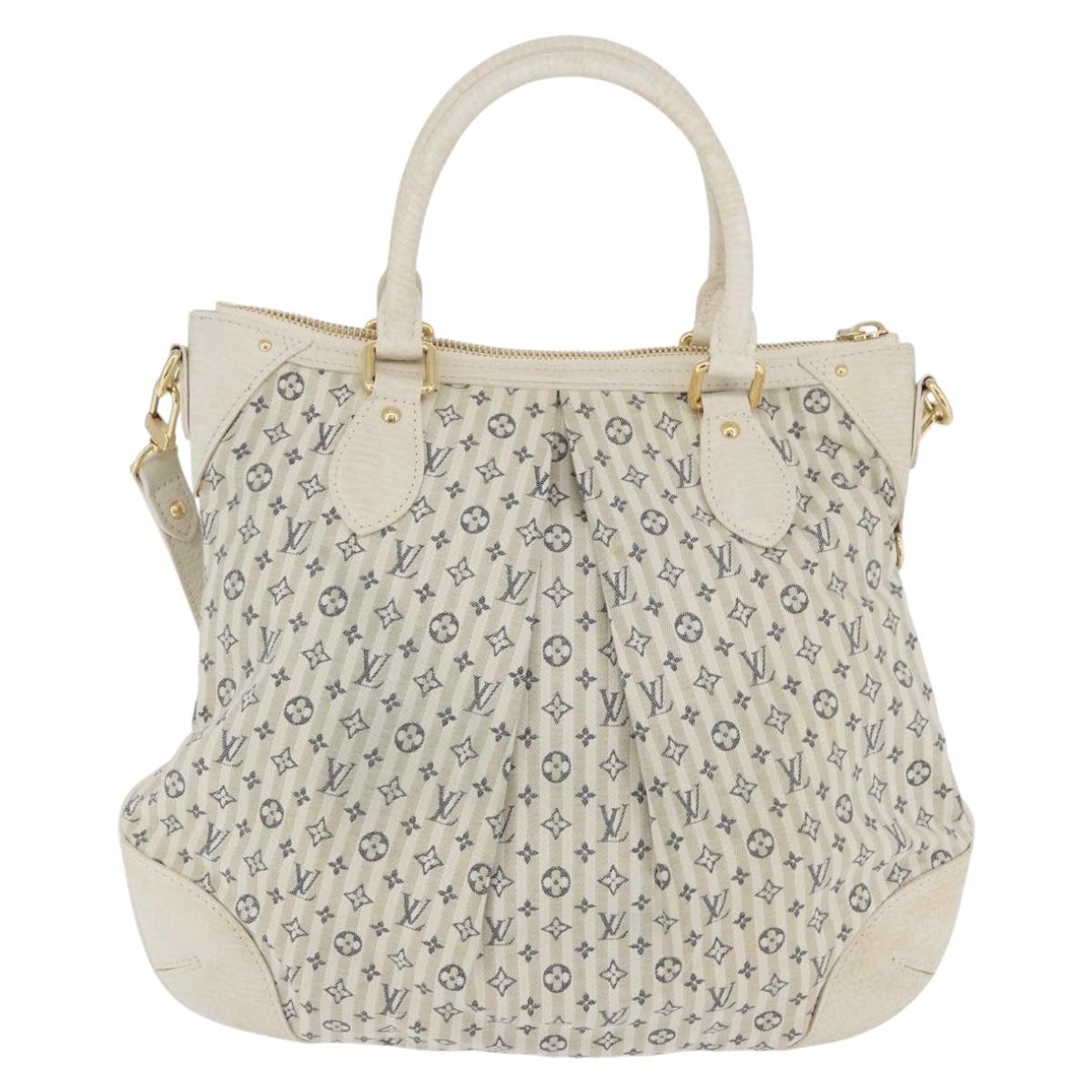 LOUIS VUITTON Monogram Mini Lin Croisette Marina PM Bag Blue 