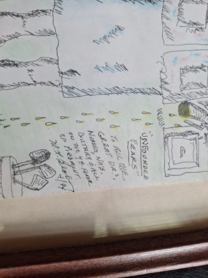 Arte maldito dibujado a mano Atlanta Hospital Piedmont Hospital coleccionable Foto 4 de 4