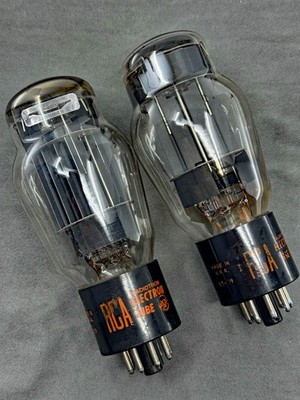 (2) RCA 6AS7G Red Label Power Tubes Gray Plates 1964/65 Tests NOS TV-7B/U