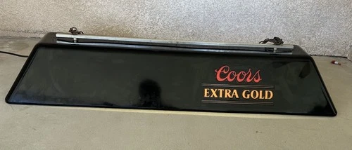 Vintage 1980 Coors Beer Brand Extra Gold Pool Table Hanging Bar Light 48” Long