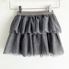 H M Girls Size 3-4T Tiered Glitter Gray Tutu Skirt Tulle Winter Party Dressy