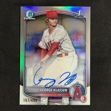 2025 Bowman Chrome Autographs George Klassen Refractor Auto /499 #CPA-GK (RC)