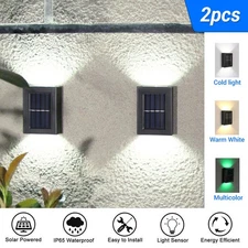 Solar 2 LED Deck Lights Path Garden Patio Pathway Stairs Step Fence Lamp Outdoor
