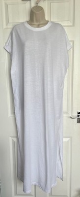 NEU NEXT Damen weißes kurzärmliges Maxi T-Shirt Kleid Größen M & Petite