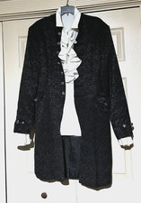 Men's Halloween or party Victorian/Steampunk black jacket/frock coat and shirt