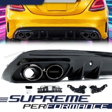 Diffusor Heckdiffusor Auspuff Schwarz für Mercedes C Kl. W205 S205  C43 AMG Line