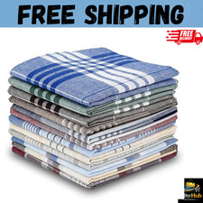 12 Pack Men's Handkerchiefs 100 Cotton Handkerchief for Men Classic Assorted 16