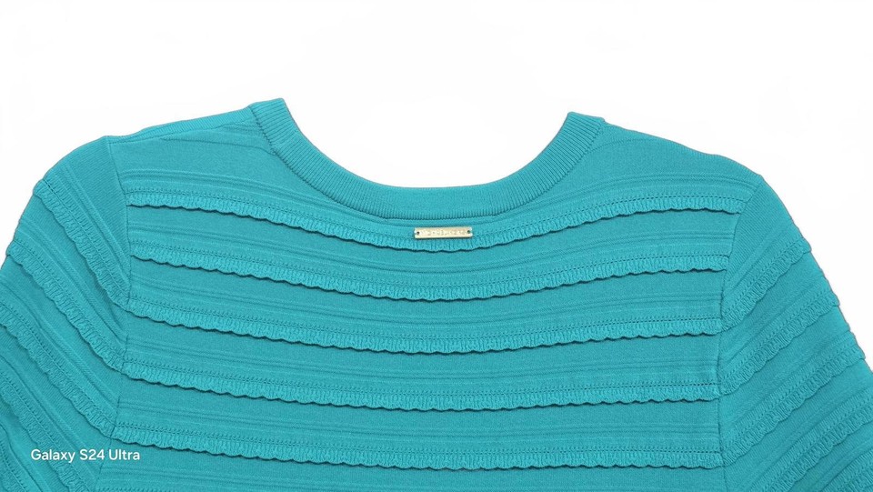 Michael Kors Turquoise Textured Knit Knee-Length Dress | eBay