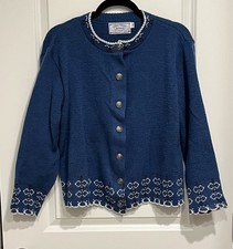 Jersild Acrylic Cardigan Sweater Women's Sz Medium Nordic Coquette Fairy ZZ112