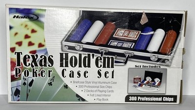 Halex Texas Hold'em Poker Case Set 300 Professional Chips Decks Case Playbook