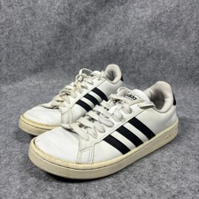 Adidas Grand Court White Black Men's Sneakers Size 8 F36483 Low Top Shoes