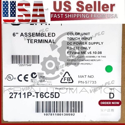 2711P-T6C5D PanelView Plus 600 Terminal, 5.5'' touch screen, RS-232, 24VDC supply