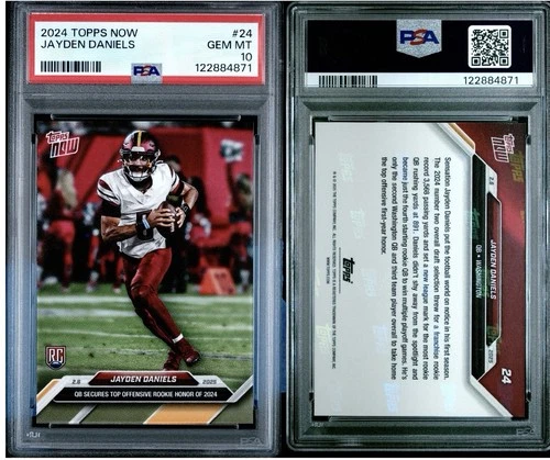 Jayden Daniels 2024 Topps Now Top Offensive Rookie Honor 2024 PSA 10 Card #24