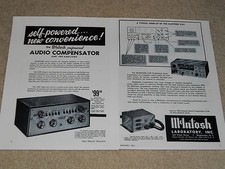 McIntosh C-8P Audio Compensator Ad, 2 pgs, 1955, Very Rare and Beautiful, Specs