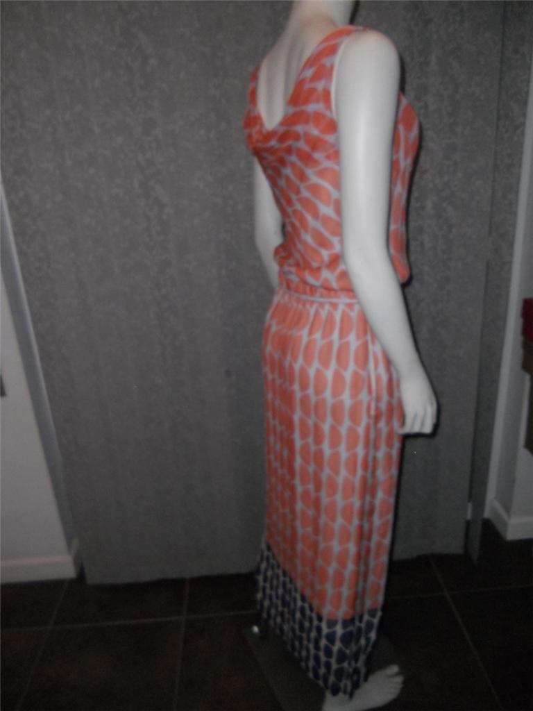 Robe Longue Maxi DVF Diane Von Furstenberg Mousseline Soie Corail - Neuf étiqueté
