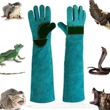 Animal Handling Gloves Leather Padding Dog Cat Scratch Protection Grabbing Glove
