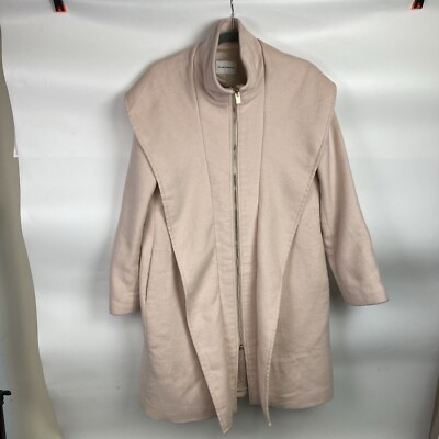 Club Monaco Pale Pink Kasppere Wool Overcoat Medium Zip Front Warm Classy  Jacket