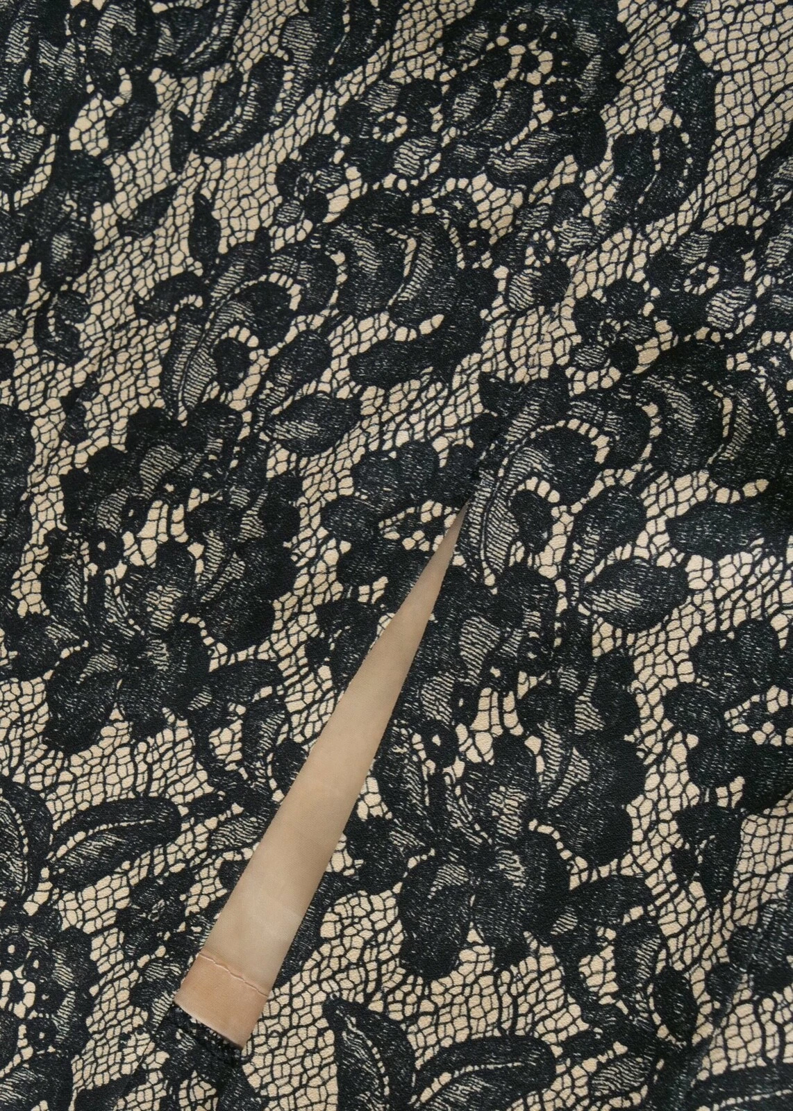 Abito body Michael Kors nudo e nero stampa digitale pizzo US 0 UK 6 XS