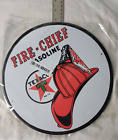 Vintage Fire Chief Gasoline Company Sign Pump Plate Gas Station Oil Apart14