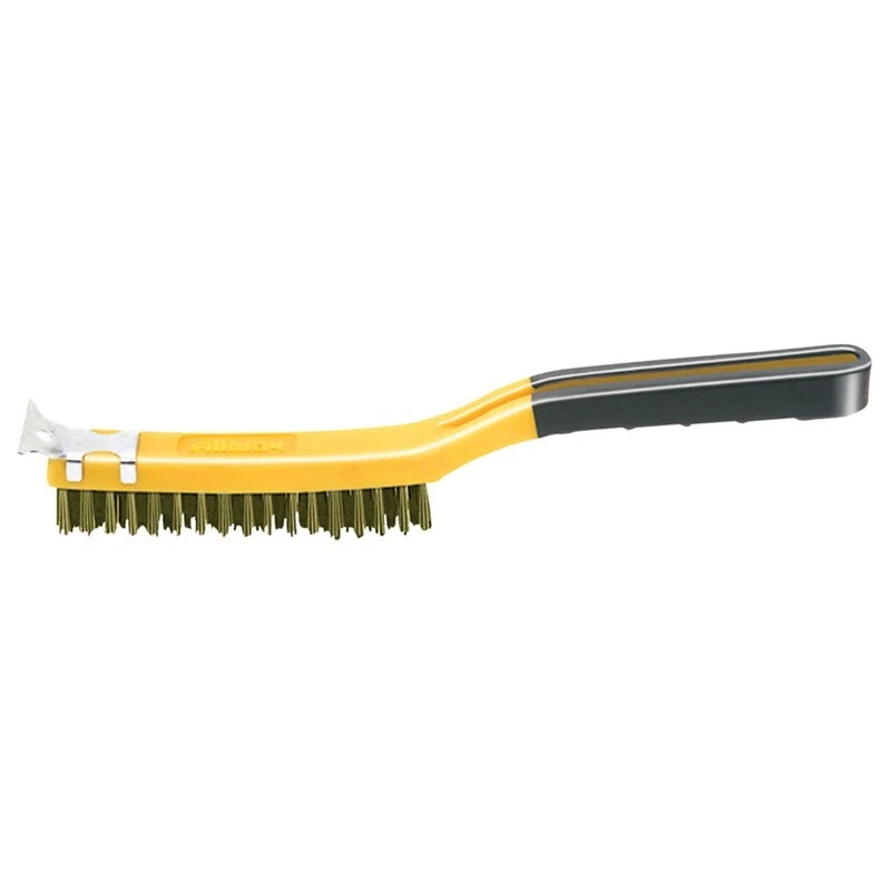 Allway 14 in. L Brass Wire Brush with Scraper Plastic Handle