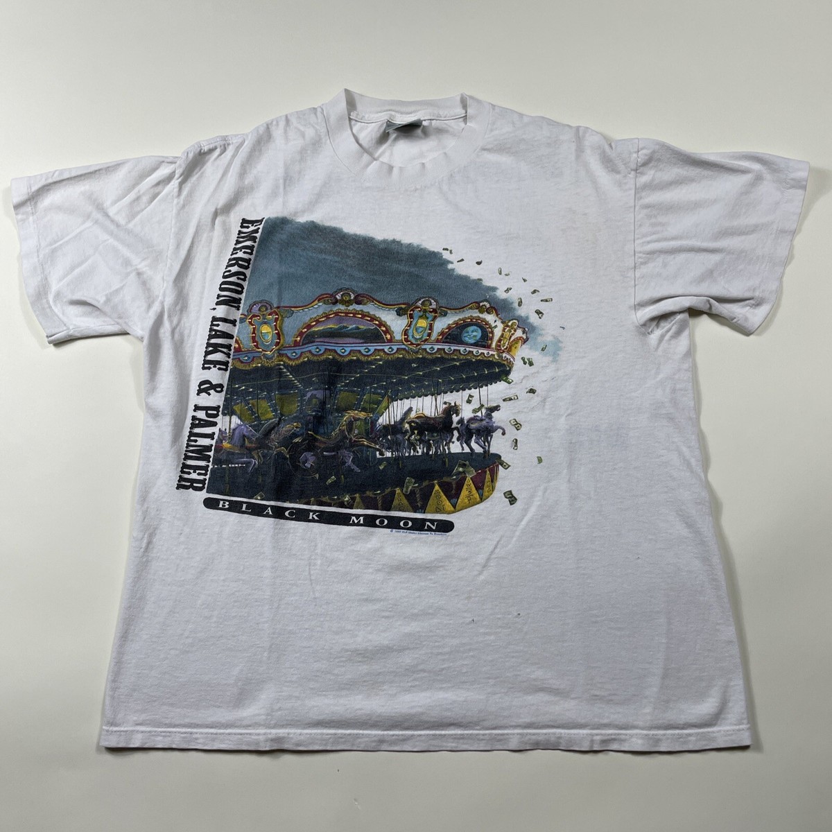 Vintage 1992 EMERSON LAKE & PALMER WORLD TOUR T-SHIRT XL ELP Vintage 1992 EMERSON LAKE & PALMER WORLD TOUR T-SHIRT XL ELP