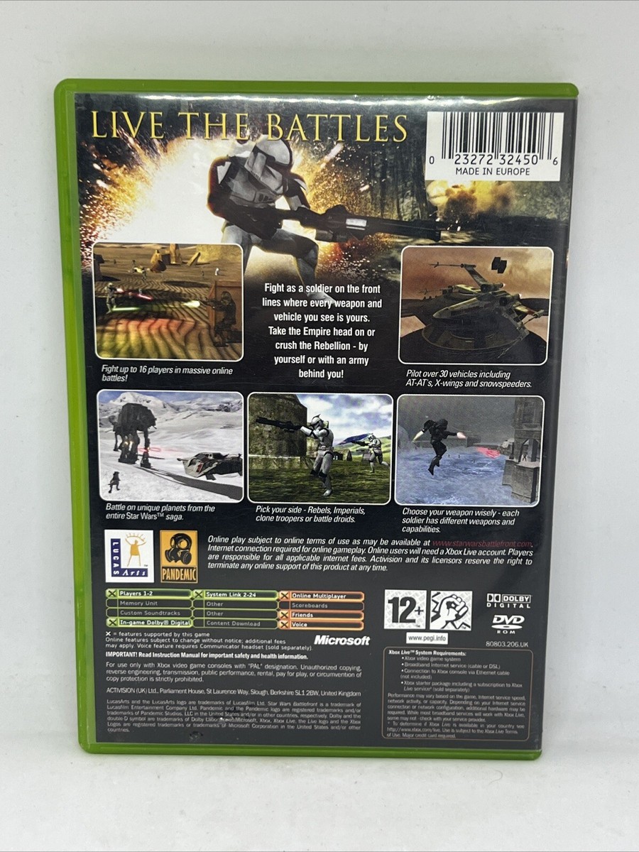 Jeu XBOX Star Wars Battlefront - Version PAL Complète En Boîte (n°8735) - État Correct, CD Rayé Mais Fonctionnel