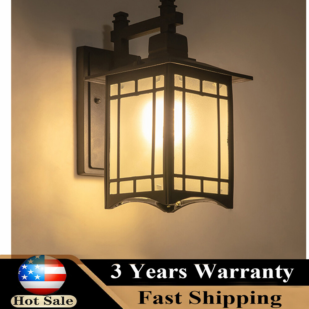 Retro Exterior Wall Light Wall Mount Shade Lantern Sconce for House Front Porch