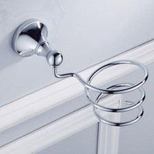 Polished Chrome Brass Bathroom Wall Mounted Hair Dryer Holder sba945