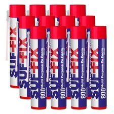 EXPANDING FOAM 750ml , STRAW TYPE , 12 PACK Mould-proof, water-proof, over paint