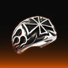 RRJ - Men's 316L Stainless Steel Biker / Punk / Skull Ring Size 8-13